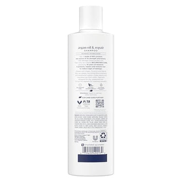 Dove Champú Aceite de Argán y Reparación, cabello fino se fortalece con uso regular