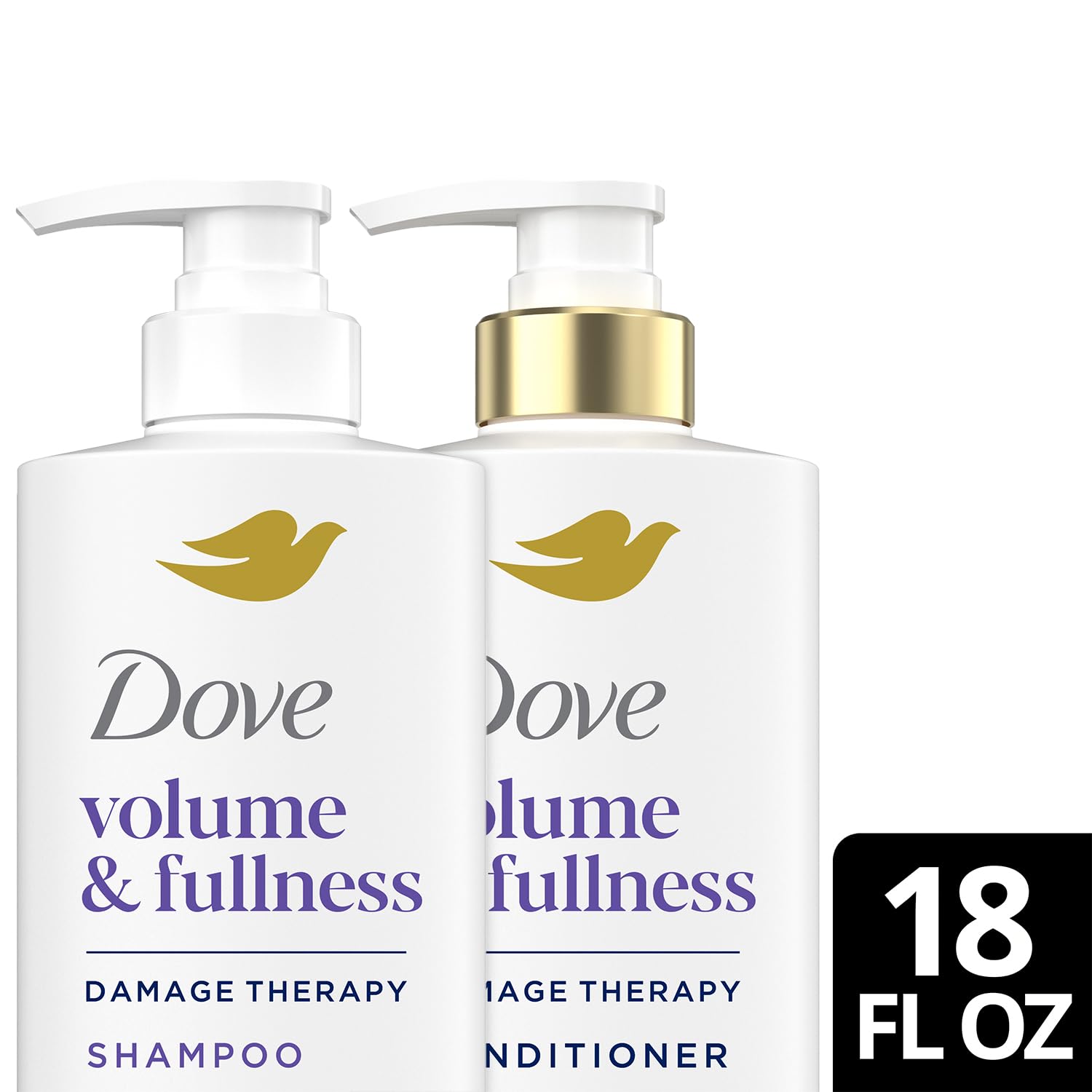 Dove Collagen shampoo closeup highlights nourishing formula for fine hair.