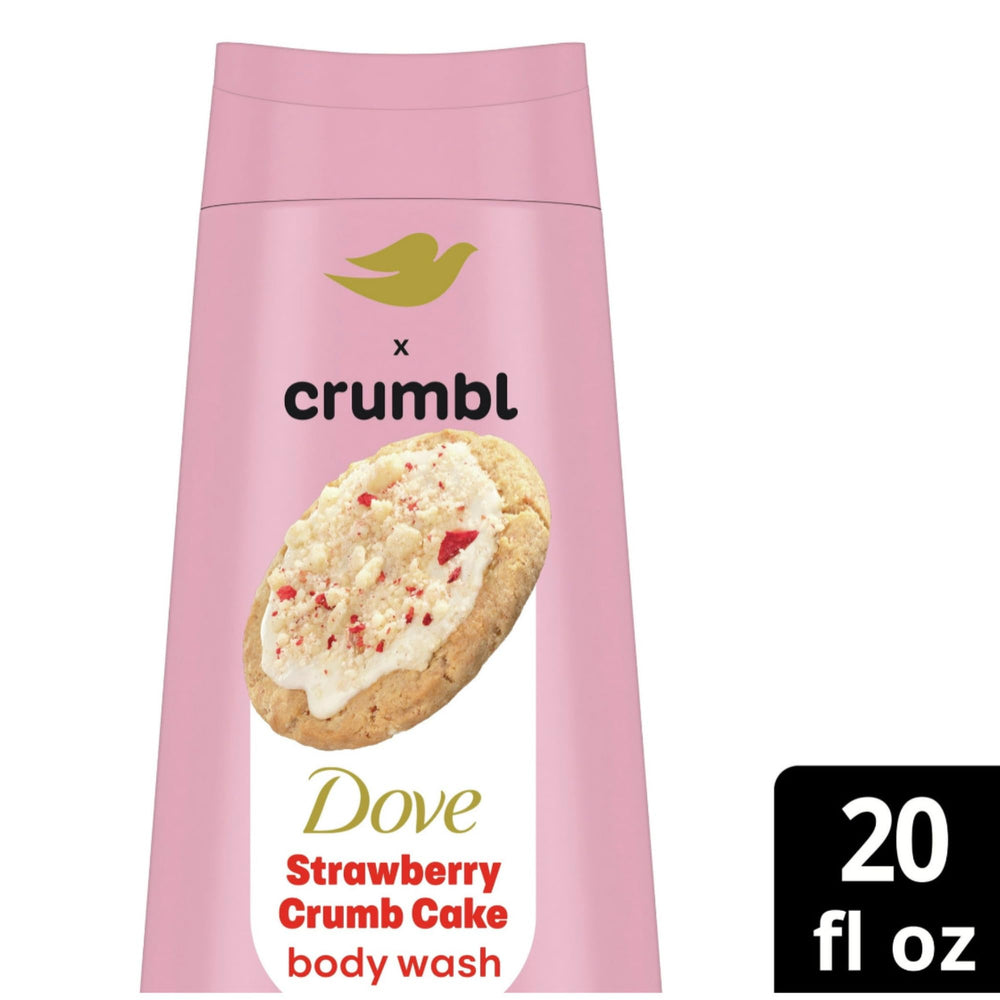 Dove Crumbl exfoliante corporal, gránulos suaves y fragancia fresa.