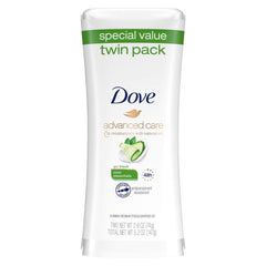 Dove Cuidado Avanzado desodorante antitranspirante, frío, doble paquete para protección diaria