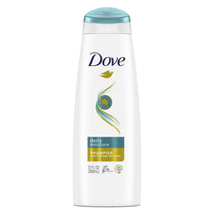Dove Daily Moisture Shampoo bottle shows the nourishing Pro-Moisture Complex for soft hair.