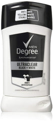 Desodorante Dove Degree para hombre Ultra Claro en negro y blanco, evita manchas.
