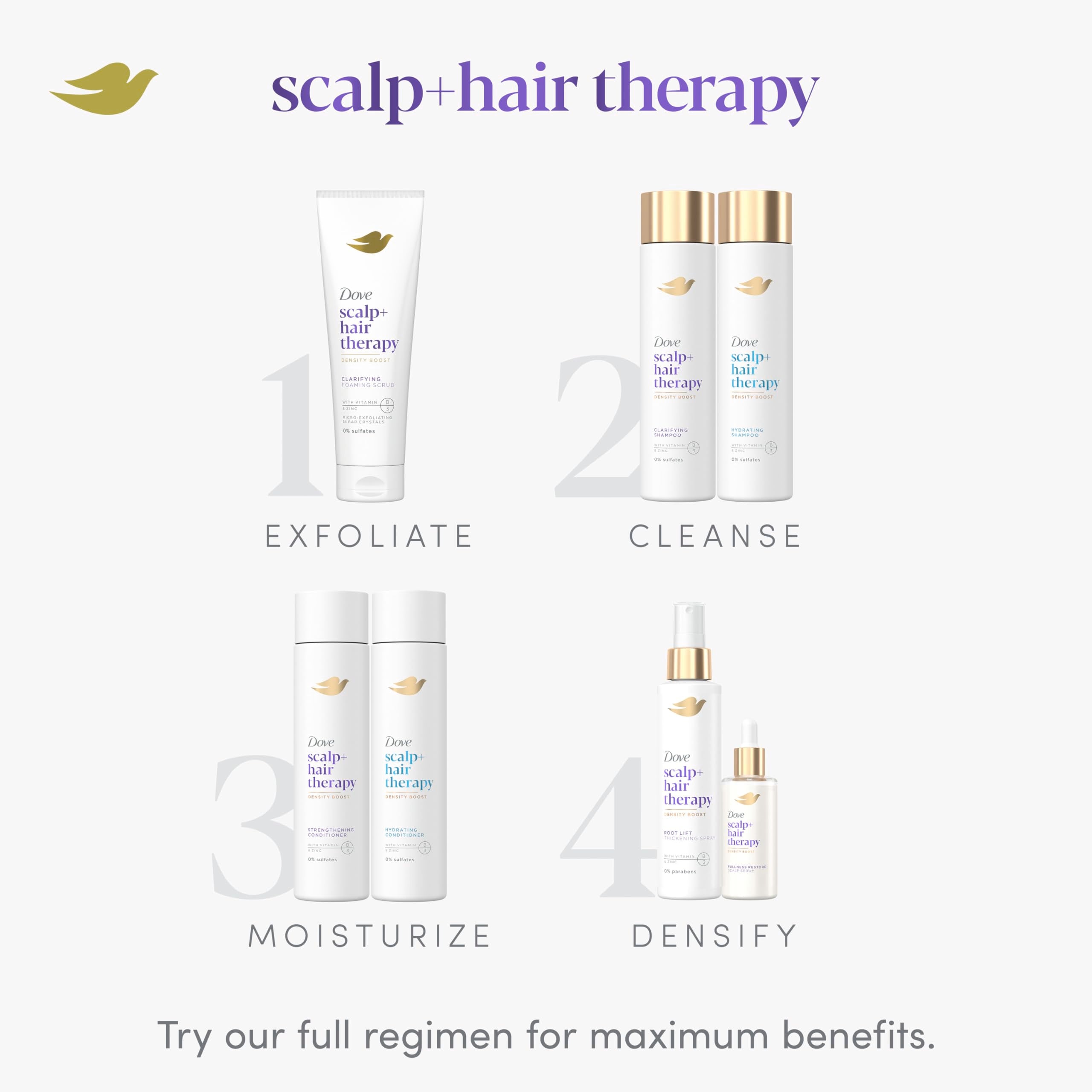 Dove Density Boost: cabello seco se siente suave y ligero.