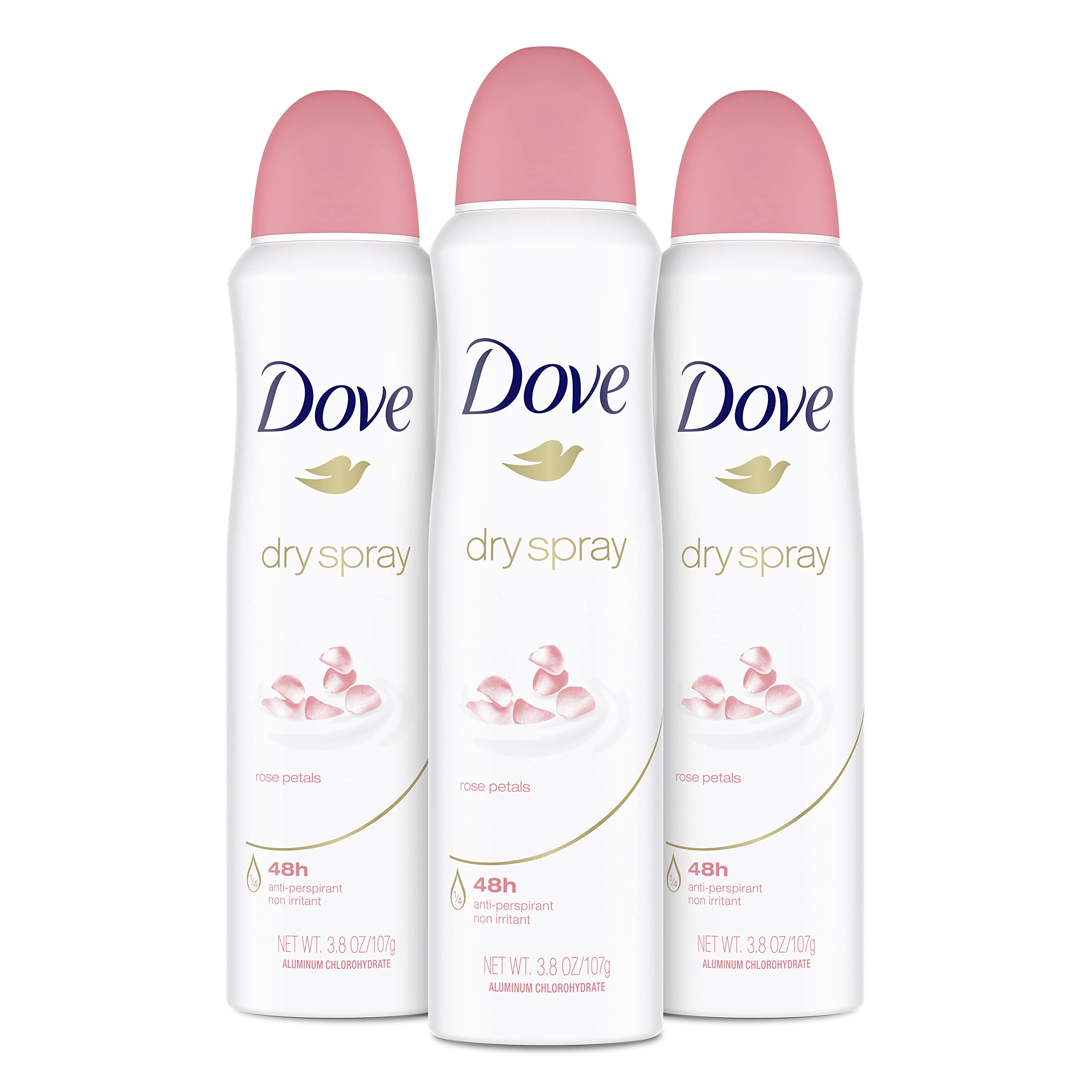 Dove déodorant pétales de rose en boîte, parfum délicat et application rapide.