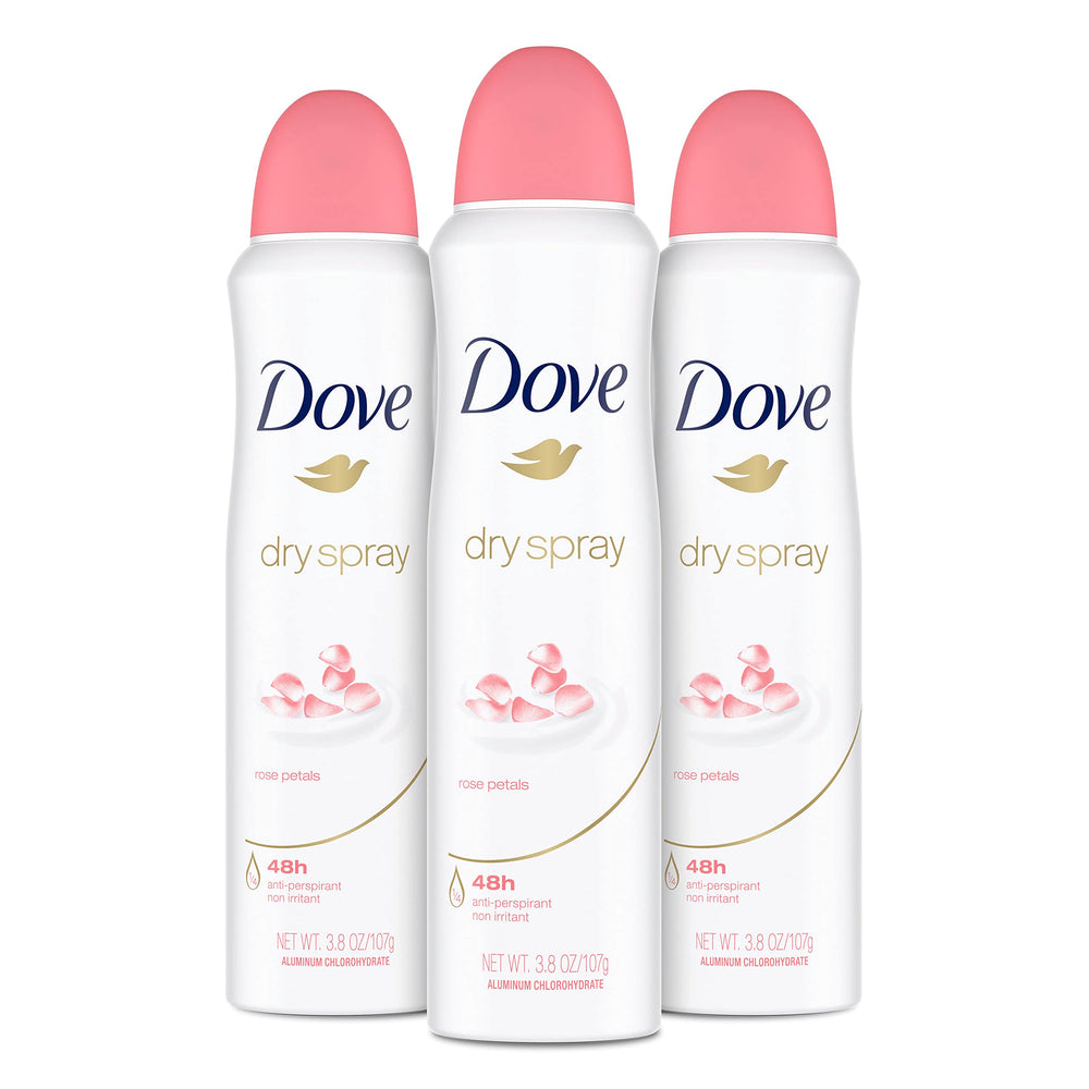 Dove déodorant pétales de rose en boîte, parfum délicat et application rapide.