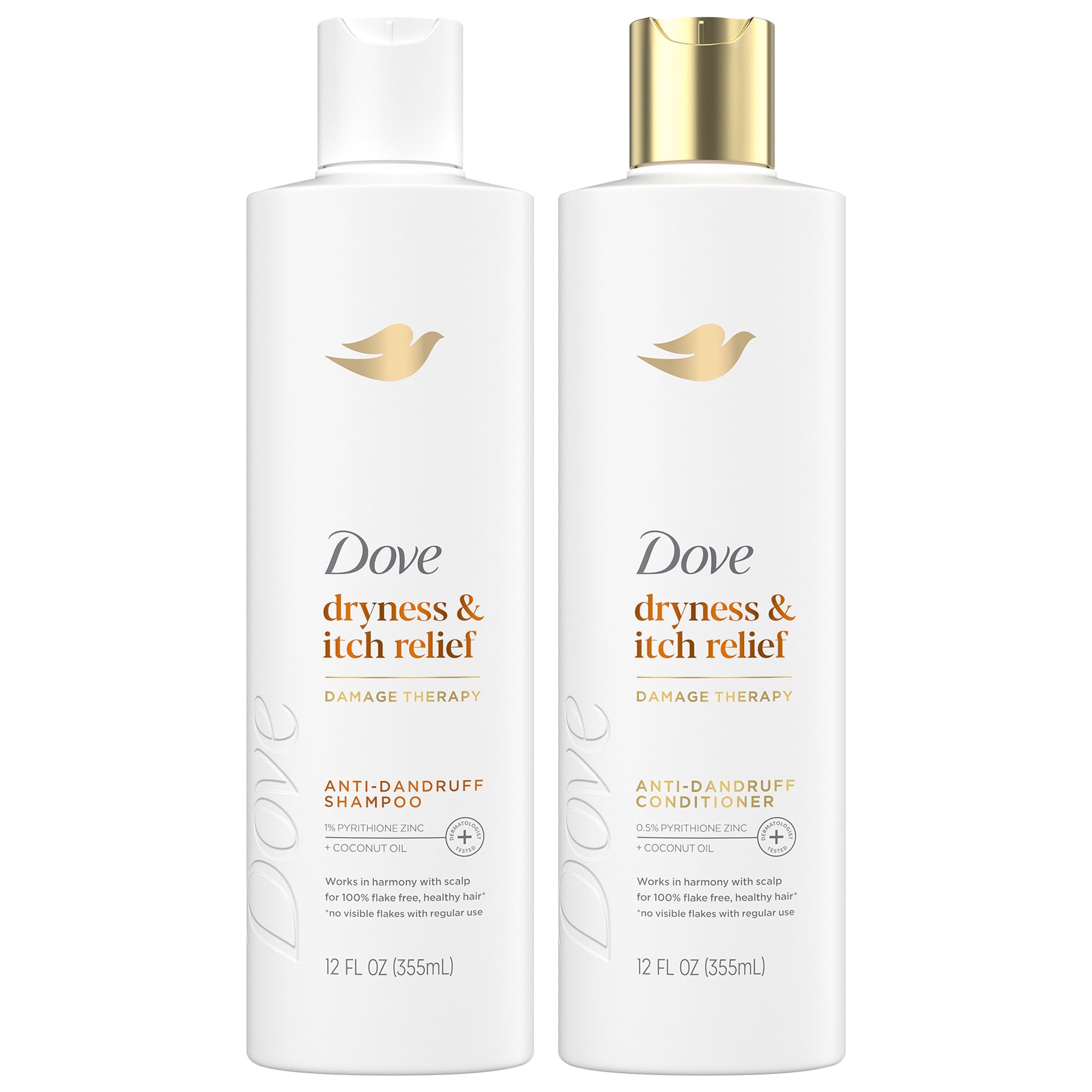 Dove DermaCare champú botella: limpieza suave para el cuero cabelludo.