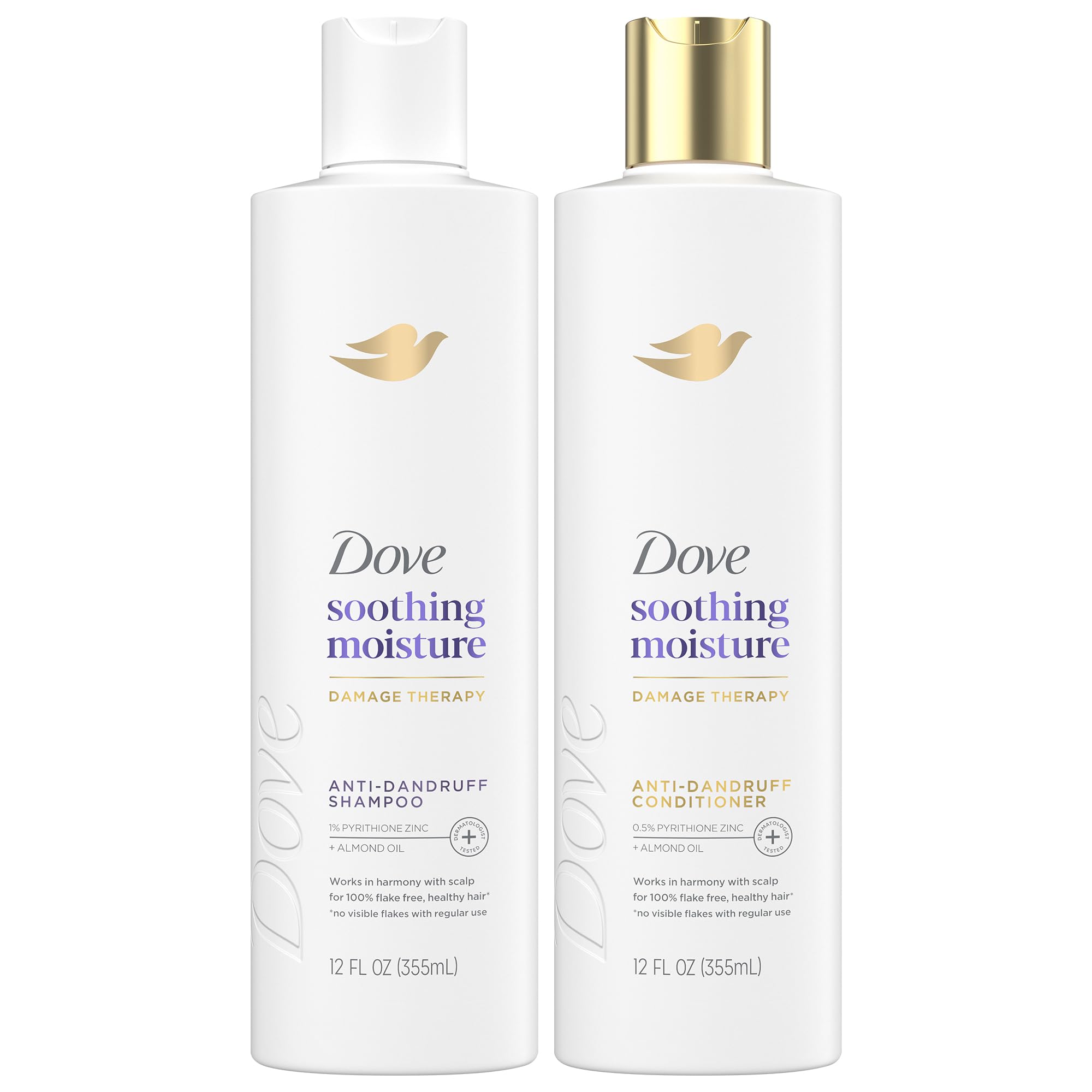 Dove DermaCare set: champú y acondicionador para cabello suave y sin caspa.
