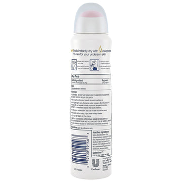 Dove desodorante aerosol seco, lata de 107 g para uso diario.