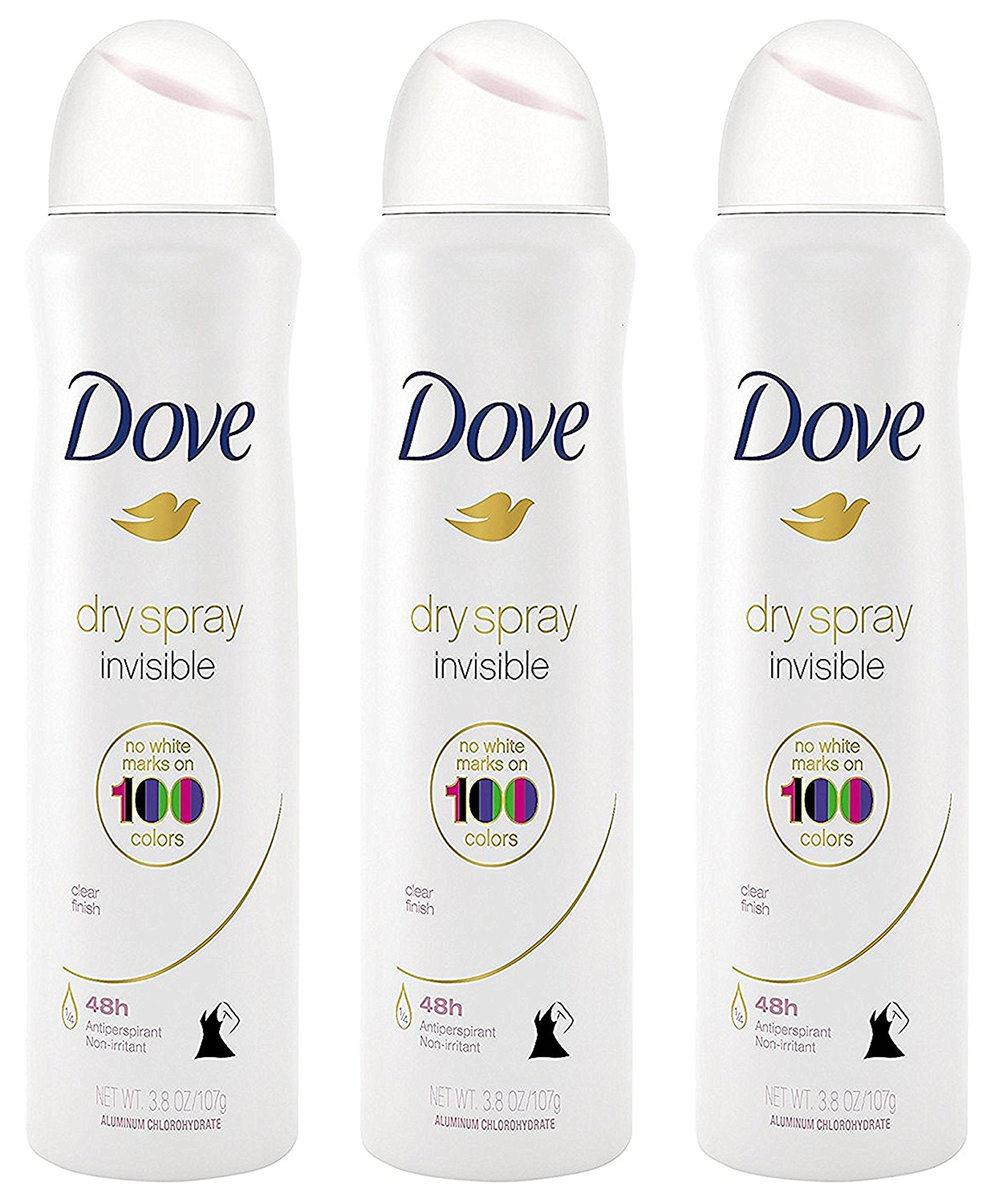 Dove desodorante aerosol seco invisible, evita manchas en la ropa.