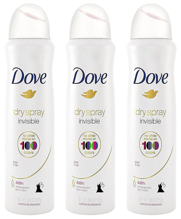 Dove desodorante aerosol seco invisible, evita manchas en la ropa.
