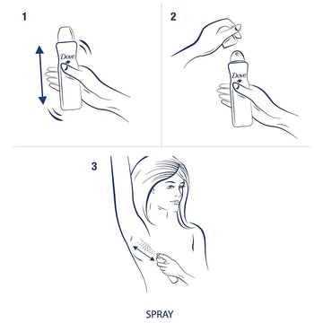 Dove desodorante aerosol seco, protección de hasta 48 horas.