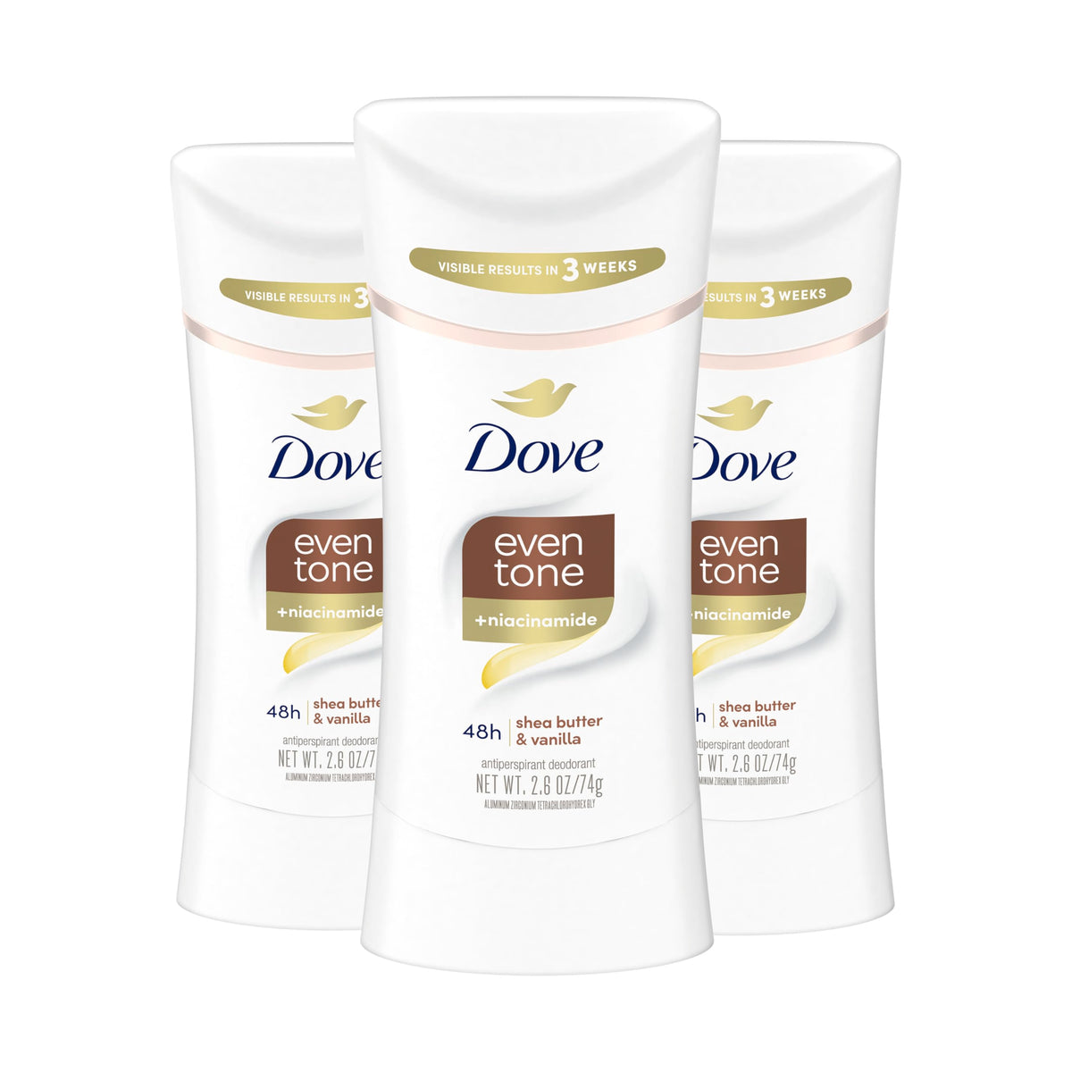 Dove desodorante en barra tono uniforme con manteca de karité para piel suave