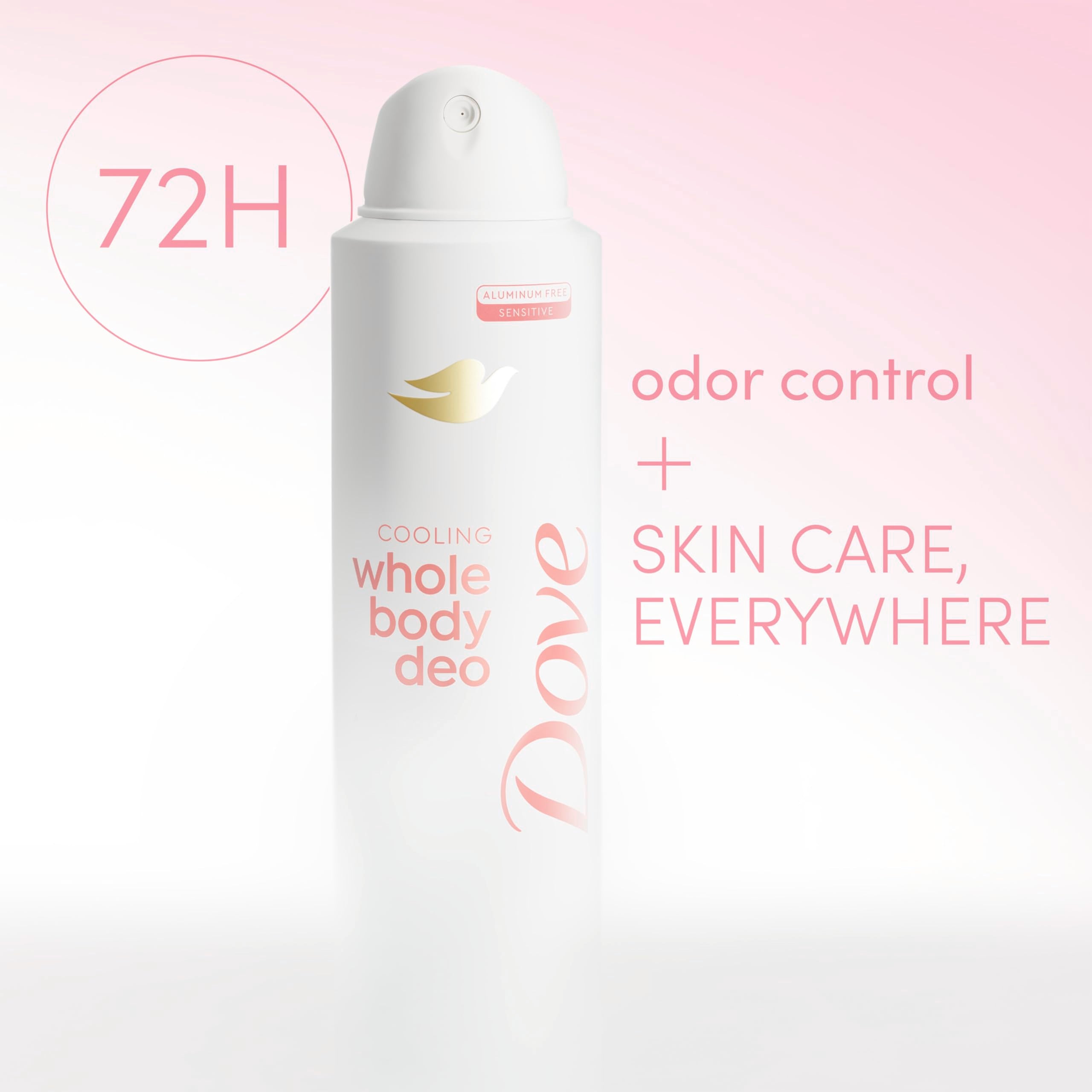 Dove desodorante corporal en spray con glicerina y vitamina E para hidratar