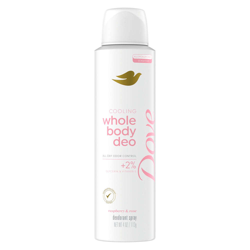 Dove desodorante corporal en spray Frambuesa y Rosa para frescura diaria y piel suave