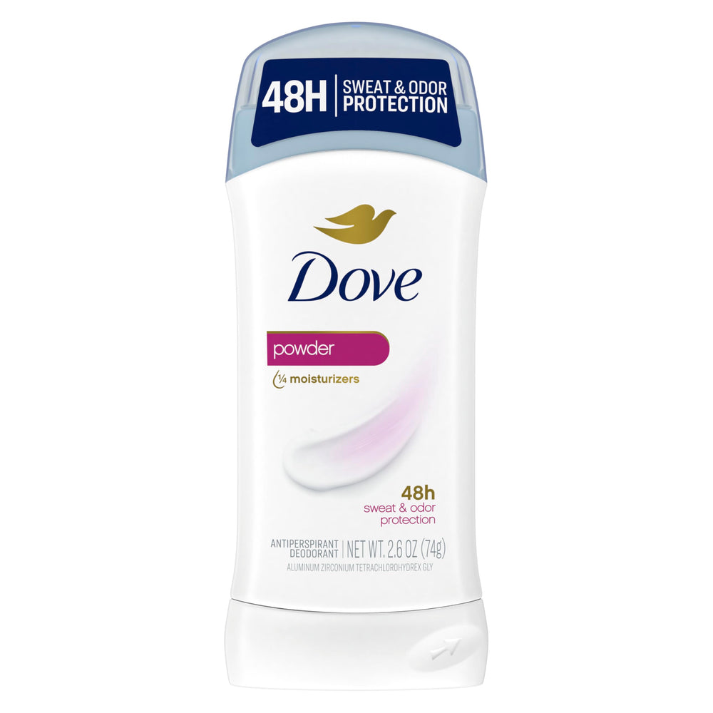 Dove desodorante invisible en barra con foco polvo para axilas, protegiendo todo el día