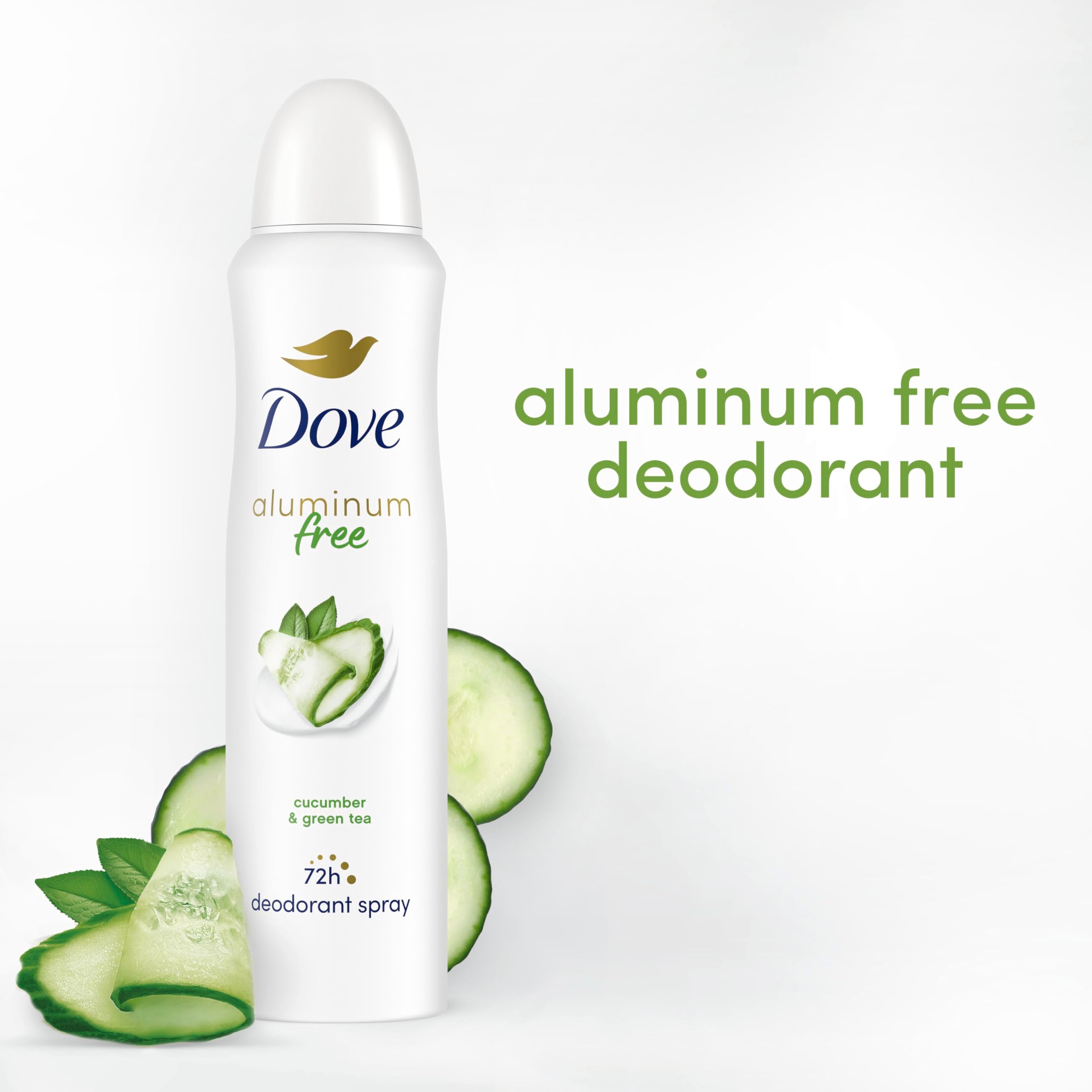 Aroma pepino del desodorante Dove para sensación fresca.