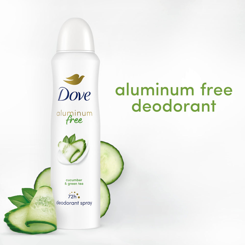 Aroma pepino del desodorante Dove para sensación fresca.