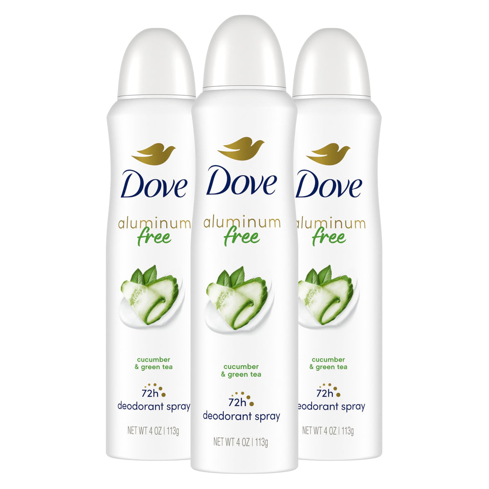 Dove desodorante sin aluminio para mujer, botella visible, protección suave para la piel.