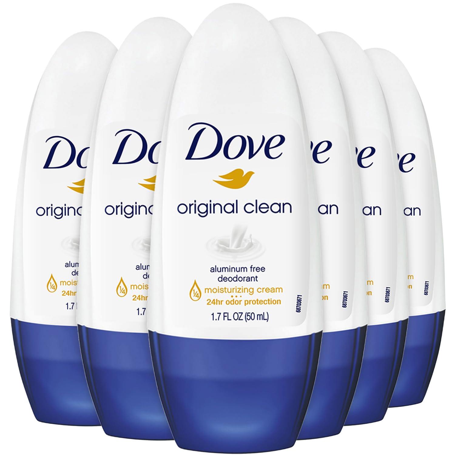 Dove Desodorante sin aluminio Original Clean, aplicador rodillo, protección 24h para días activos.