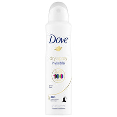 Aplicación del Dove spray invisible en la axila para uso diario.