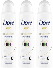 Dove desodorante en spray seco invisible, lata para frescura duradera sin manchas.