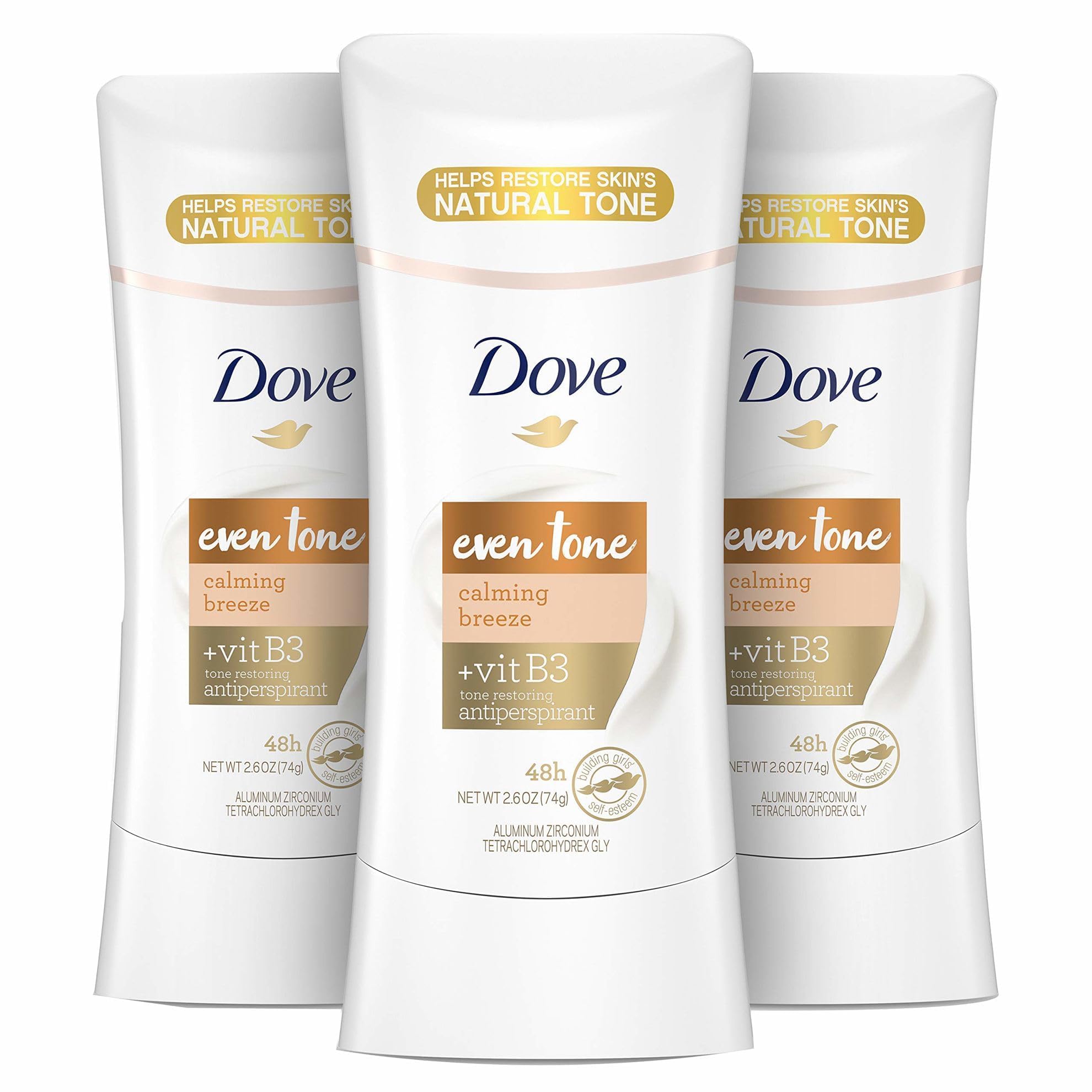 Dove Equilibrio de Tono desodorante stick Flor de Manzana, aroma floral y protección de 48 horas.