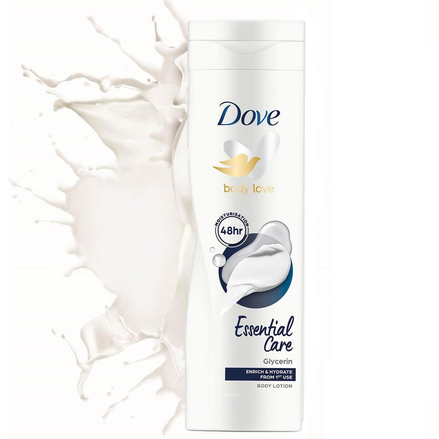 Dove Esencial Nutrición crema corporal, textura suave, para hidratación diaria.