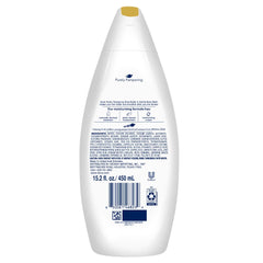 Dove espuma suave que cuida la piel durante la ducha diaria.