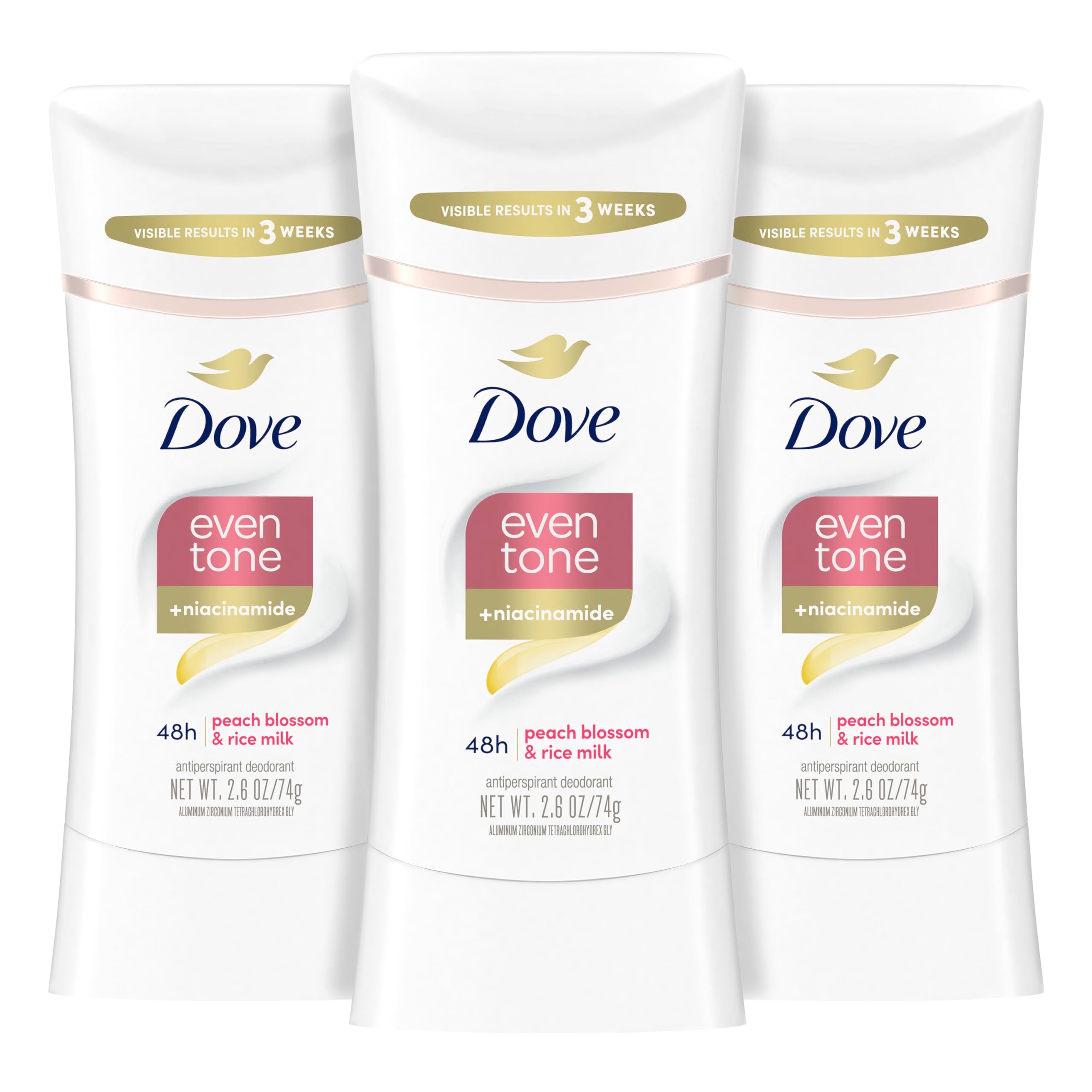 Dove Even Tone desodorante en barra con flor de durazno y aroma fresco