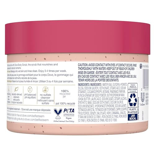Dove Exfoliating Body Polish textura cremosa para aplicación uniforme
