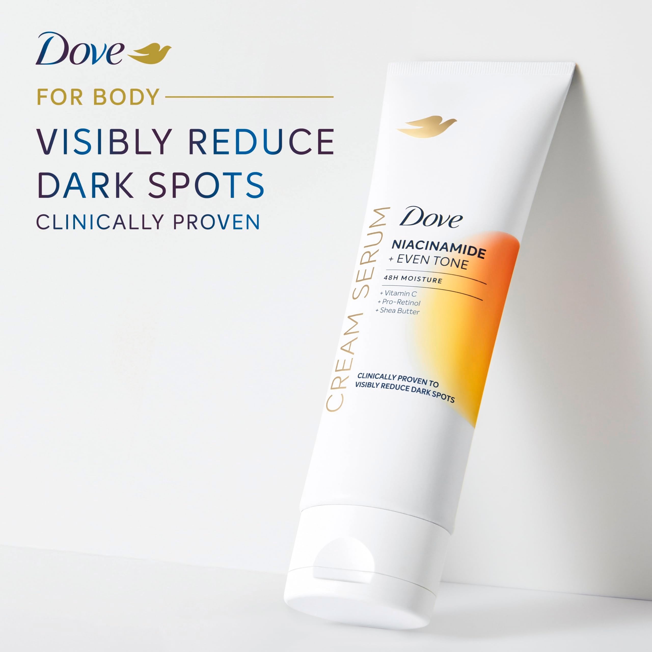 Dove Fast-absorbing serum swatch demonstrating quick penetration