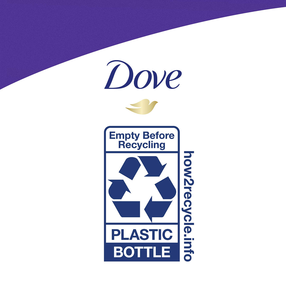 Dove fragancia suave de lavanda, sensación relajante durante el baño.