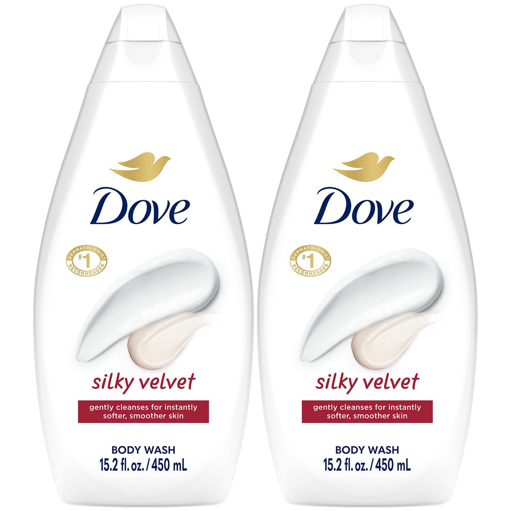 Dove gel de ducha Sedoso Terciopelo, pack de 2 botellas para piel suave.