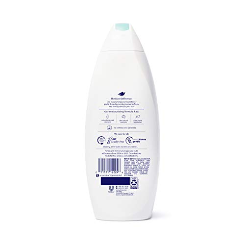 Dove gel de ducha hipoalergénico en botella, cuidado diario para piel sensible.