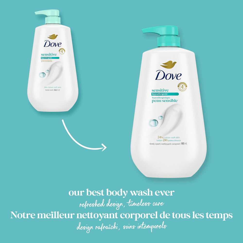 Dove gel de ducha para piel sensible, envase 100% reciclado y cuidado diario