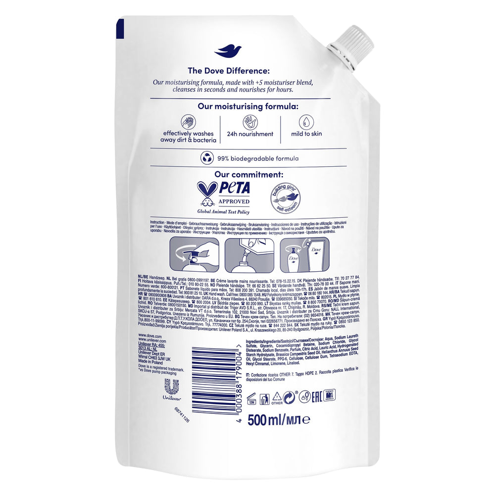 Dove gel de manos líquido, manos limpias y piel nutrida