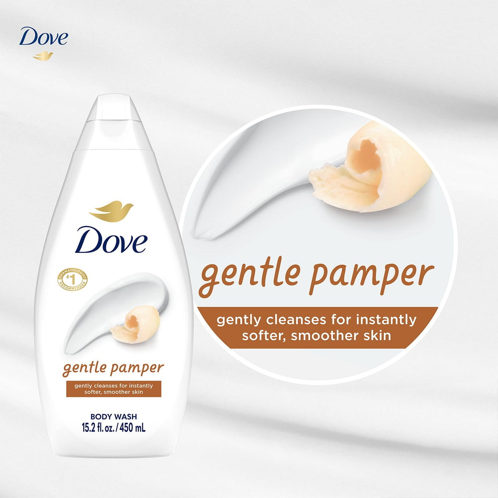 Dove Gentle Pamper caja de presentación, producto confiable para cuidado diario.