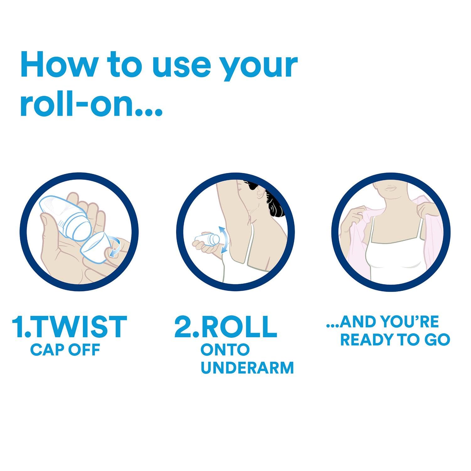 Dove Go Fresh Roll-On etiqueta con diseño suave.