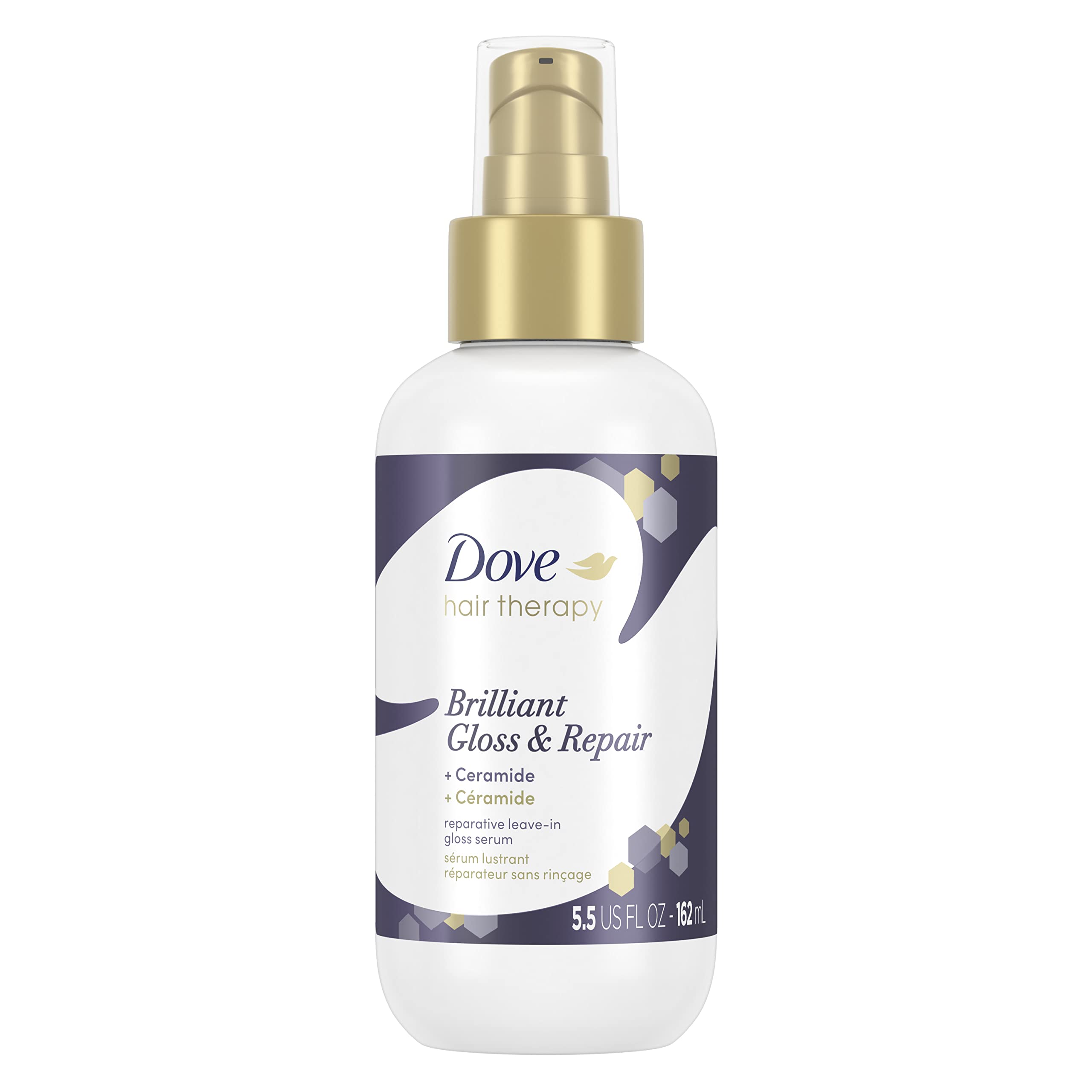 Dove Terapia Capilar: botella de tratamiento sin enjuague para brillo y reparación del cabello.