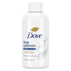 Dove hidratación 24h: botella visible con piel suave