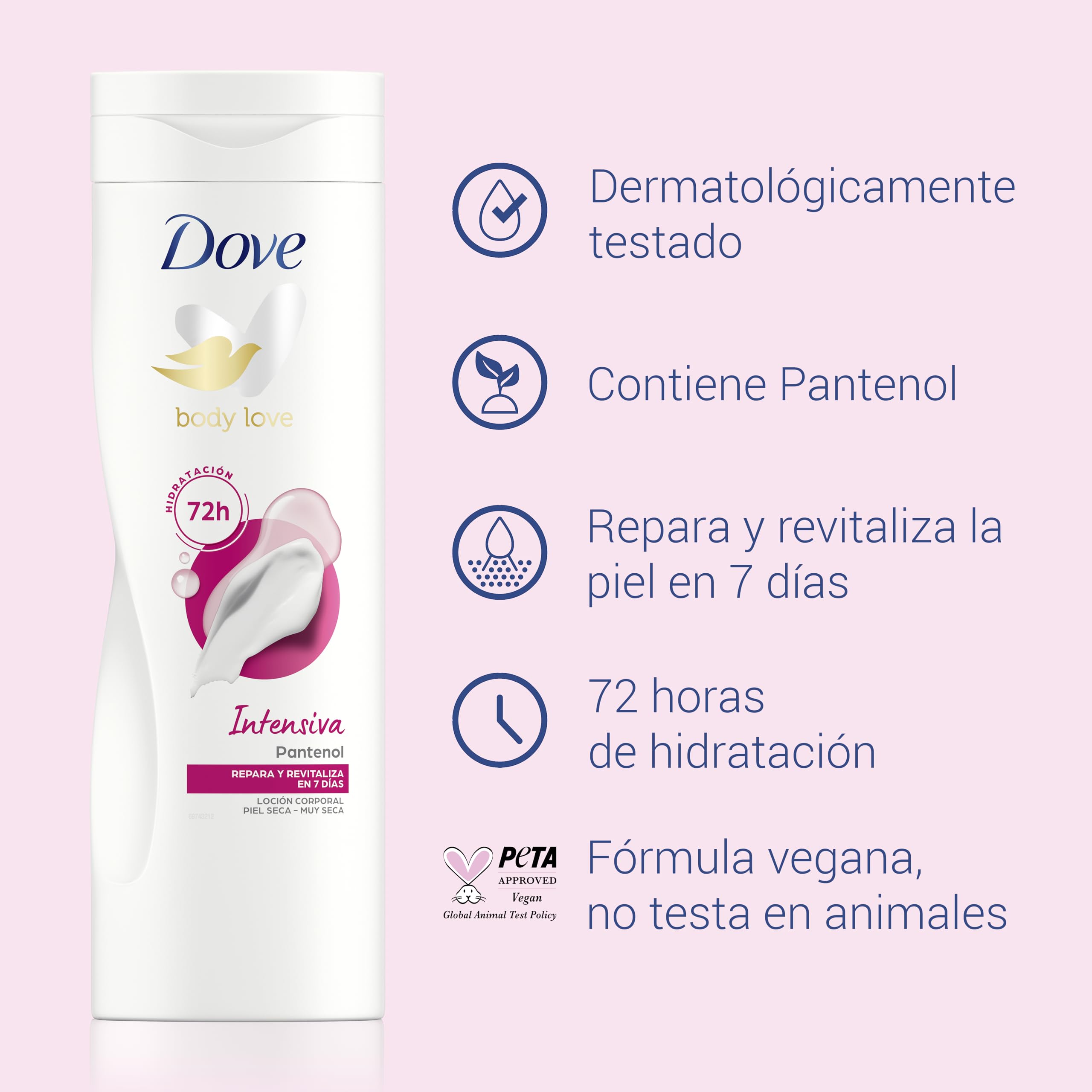 Dove Intense Nourishment Body Lotion dermatologist-tested seal visible on packaging