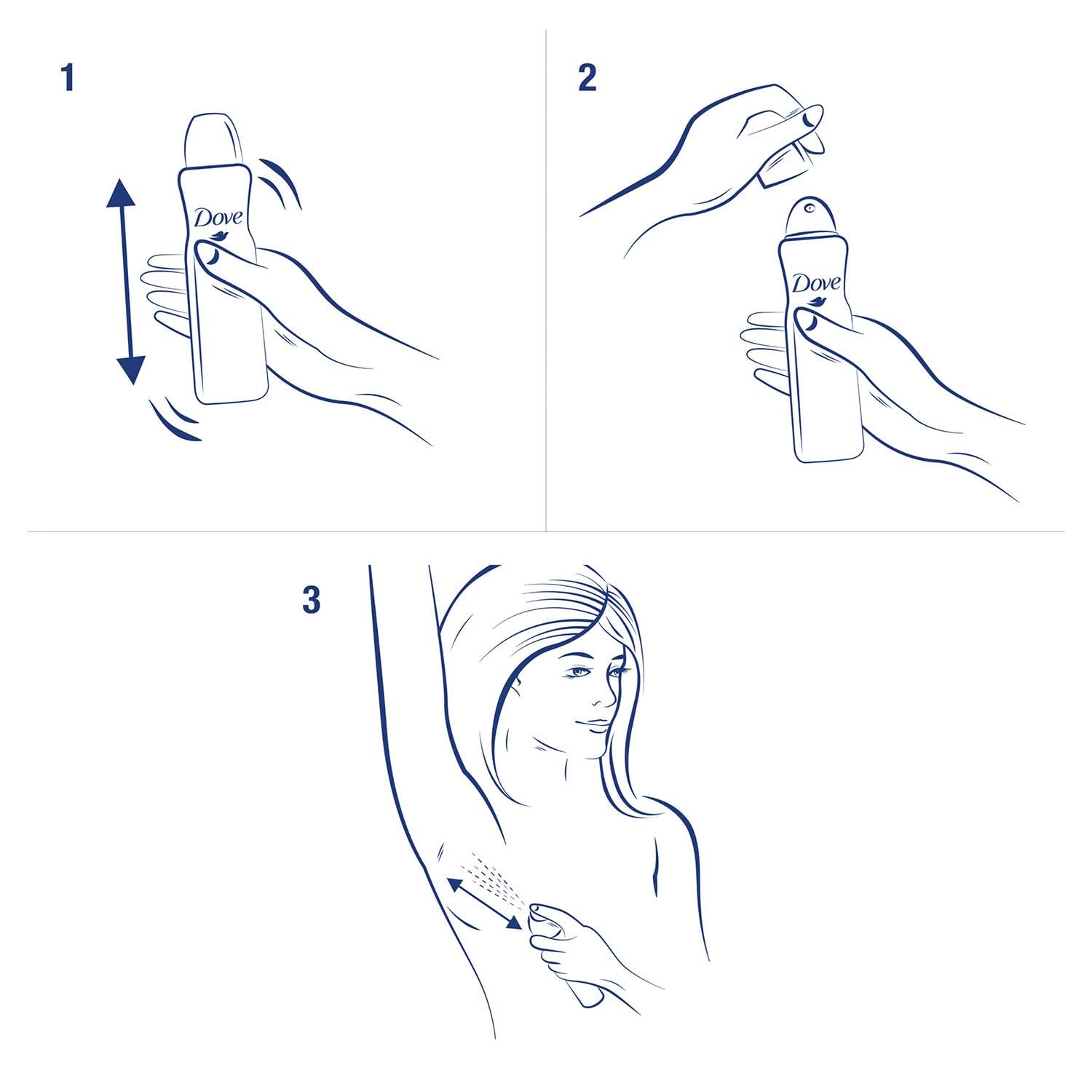 Dove Invisible Dry, uso diario, evita manchas visibles en la ropa.