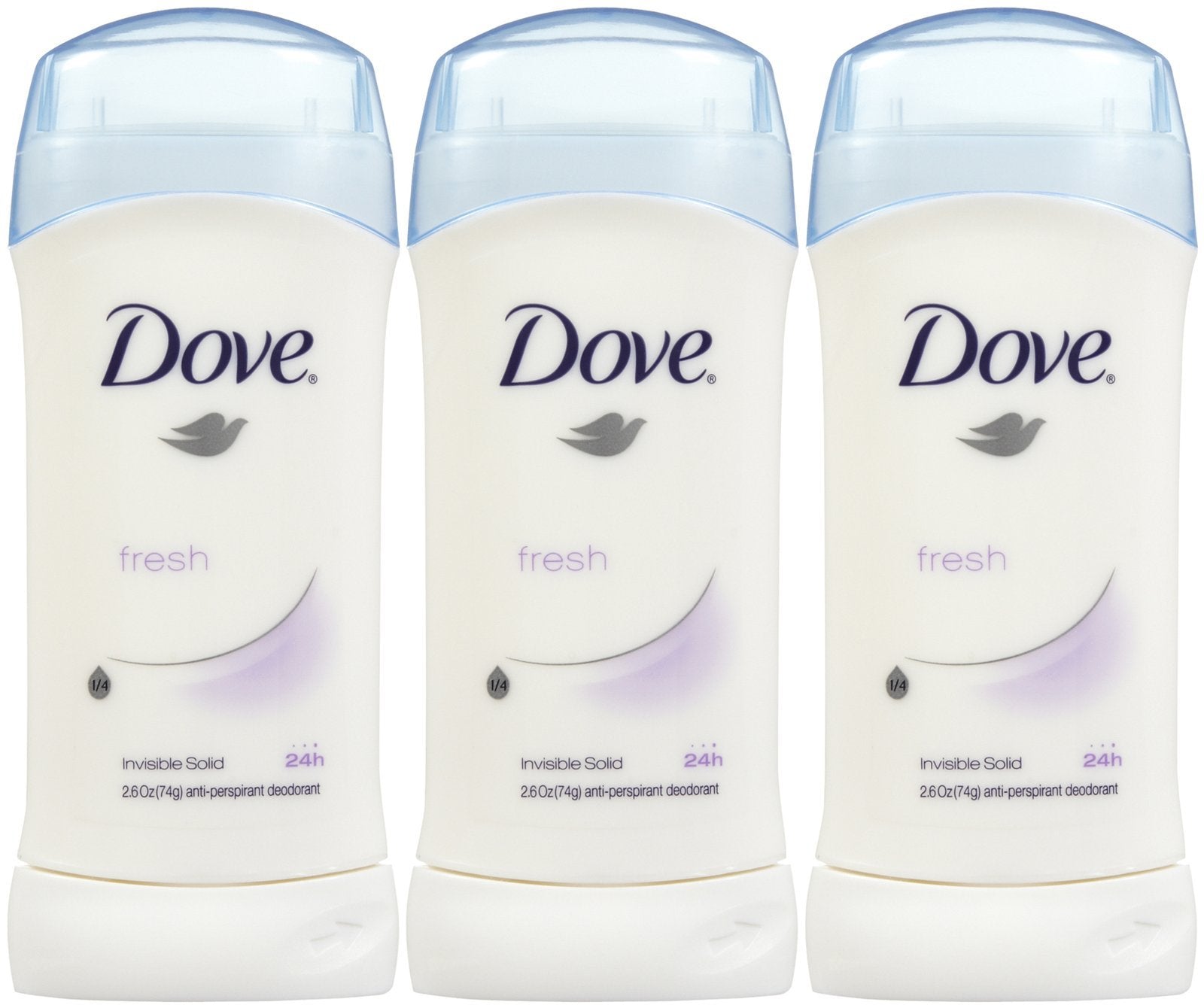 Dove Invisible Solid Fresh stick with pomegranate and lemon verbena scent for all-day fragrance.