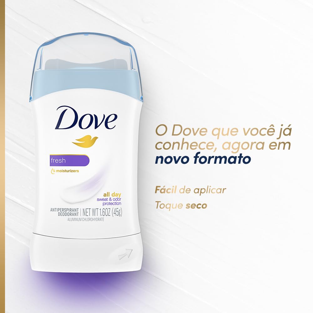 Dove Invisible Solid Fresh, libre de crueldad y certificado por PETA para tranquilidad.