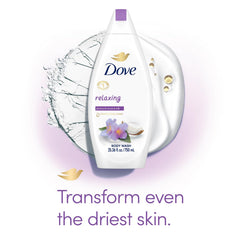 Aplicación en la ducha con Dove Jabón Corporal, aroma relajante de lavanda y romero.