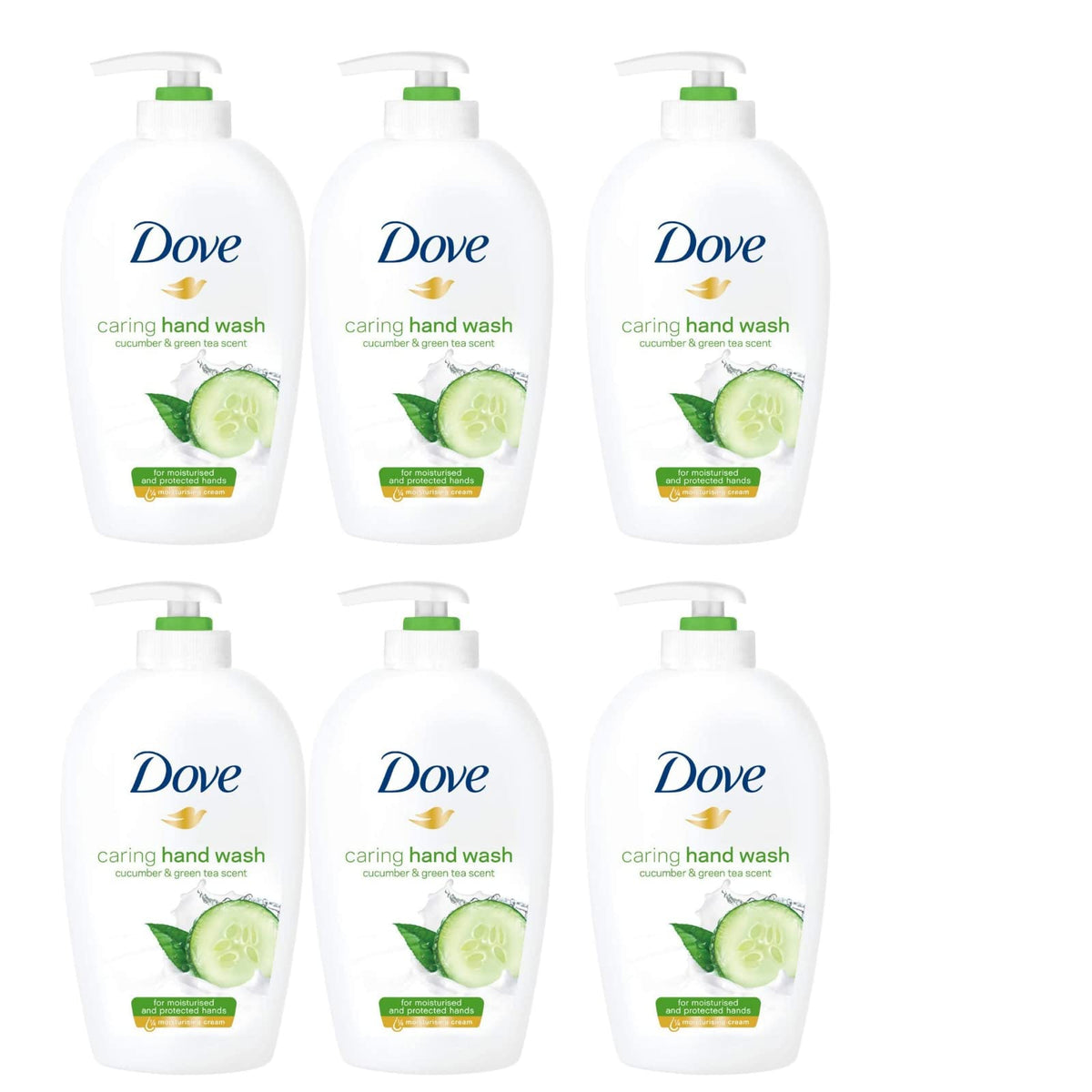 Jabón de manos Dove Fresh Touch con pepino y té verde para una sensación fresca