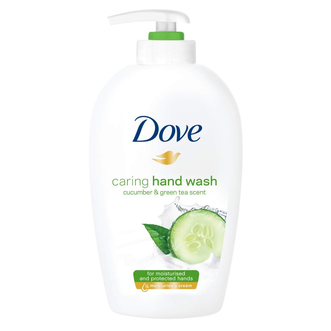 Jabon de manos Dove con pepino y te verde en botella, aroma revitalizante para la limpieza diaria