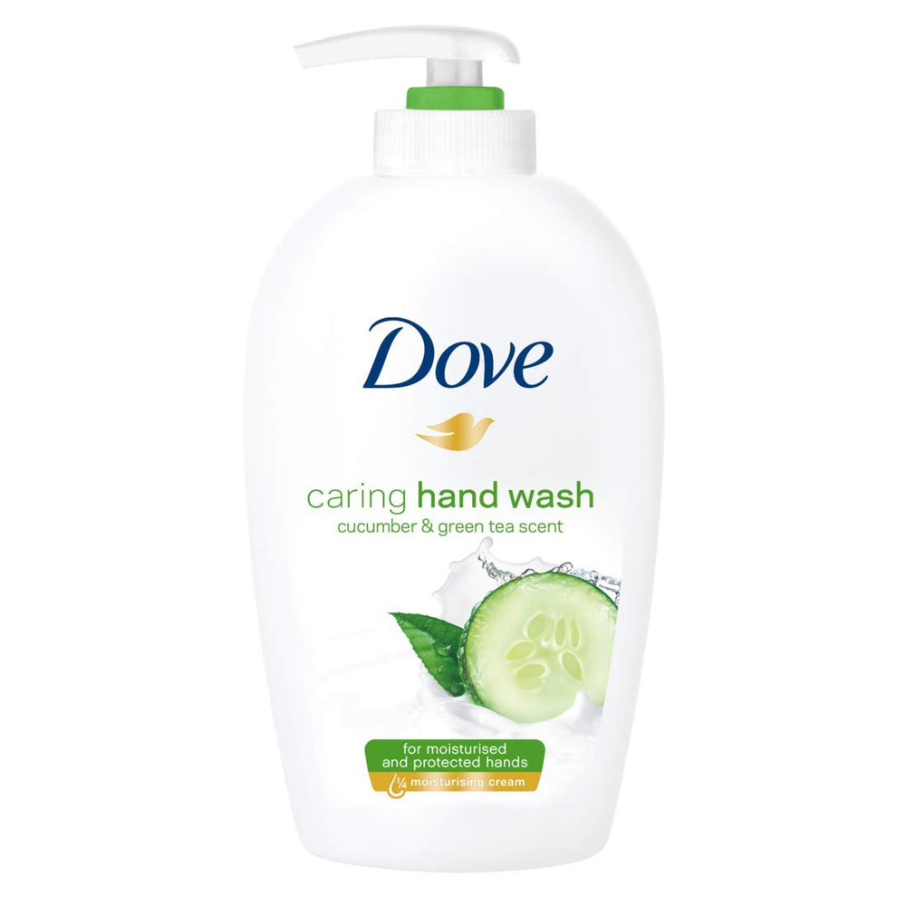 Jabon de manos Dove con pepino y te verde en botella, aroma revitalizante para la limpieza diaria