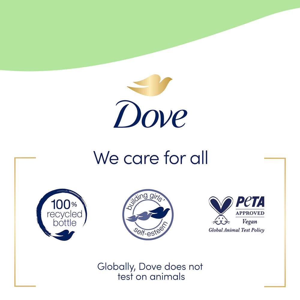 Dove Lavado de Manos Aloe Eucalipto, manos mojadas y espuma abundante.