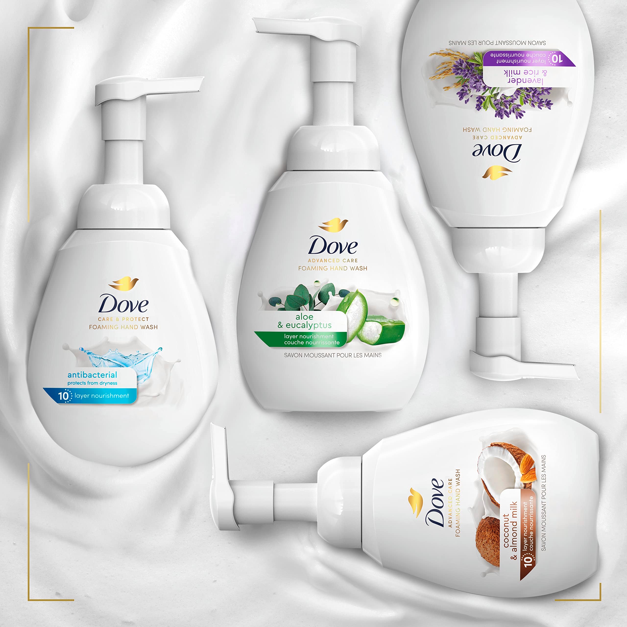 Dove Lavado de Manos Aloe Eucalipto, vegano y sin pruebas en animales.